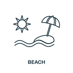 Beach icon. Simple illustration from vacation collection. Creative Beach icon for web design, templates, infographics and more