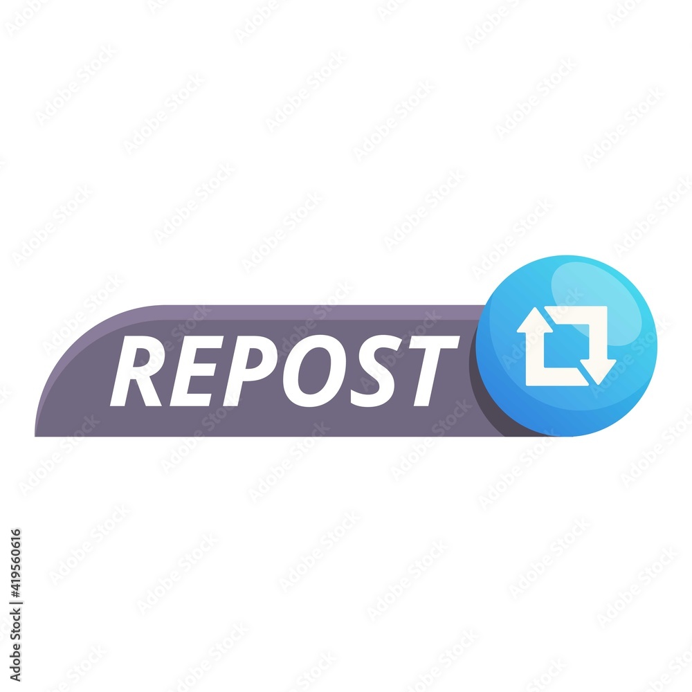 Poster repost icon. cartoon of repost vector icon for web design isolated on white background
