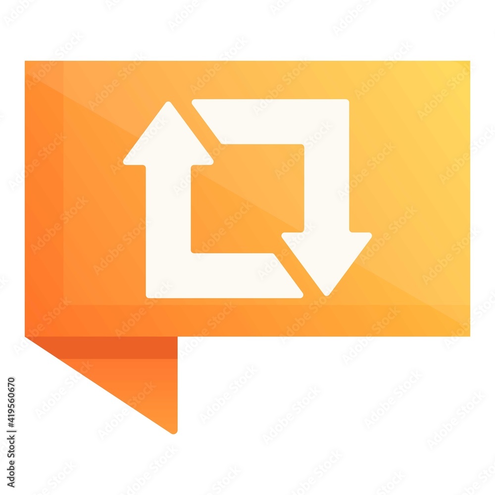 Poster repost chat icon. cartoon of repost chat vector icon for web design isolated on white background