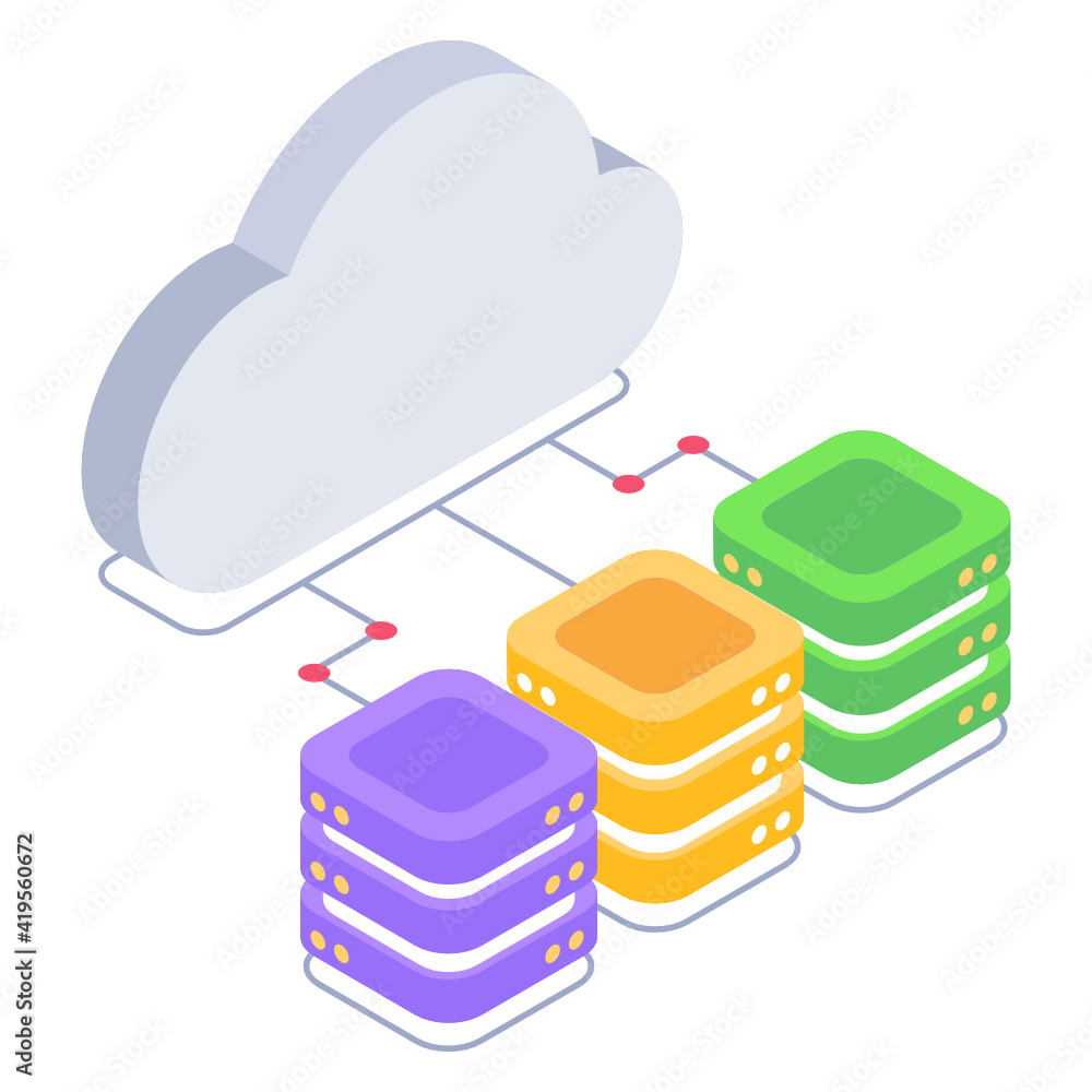 Canvas Prints servers analytics isometric style trendy icon