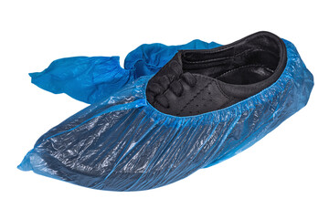 Blue medical shoe covers