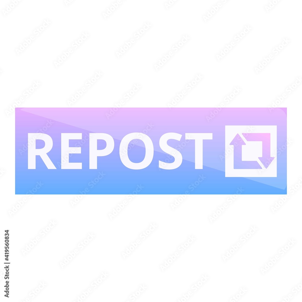 Poster repost video icon. cartoon of repost video vector icon for web design isolated on white background
