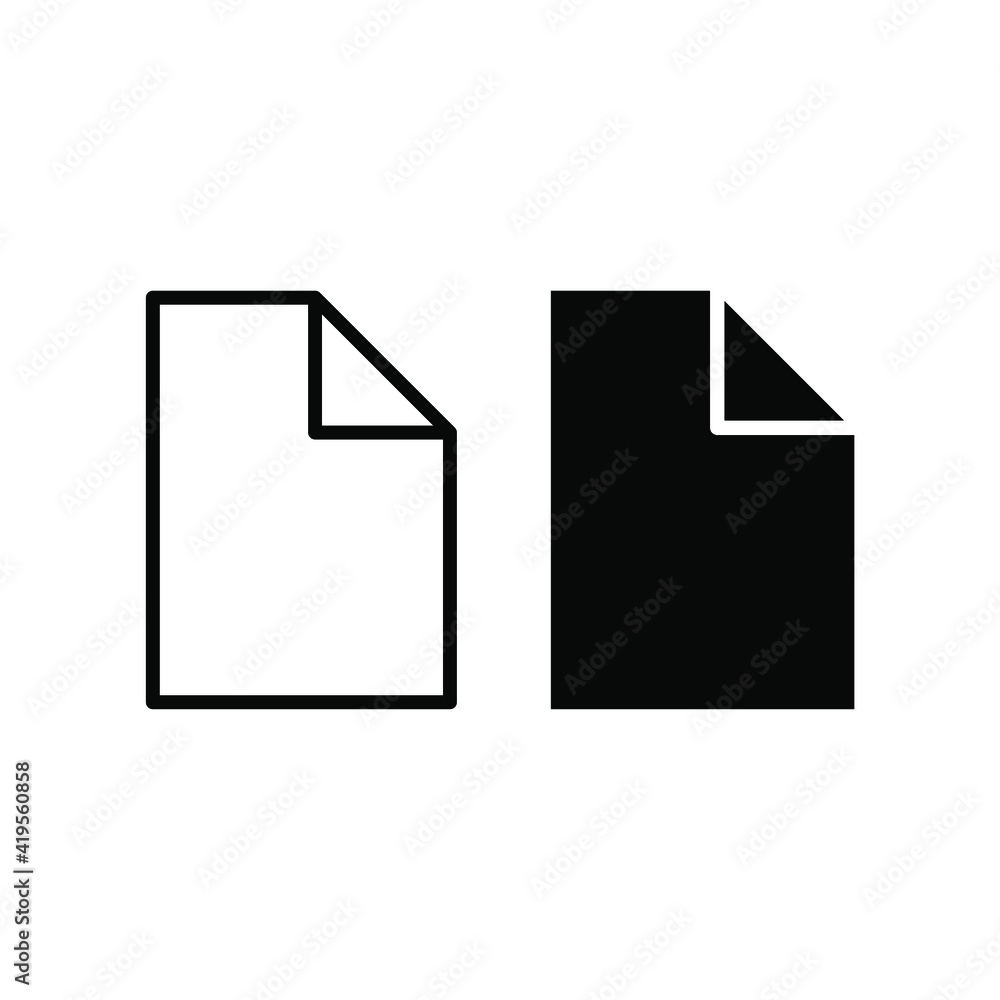 Aufkleber file vector icon. folded paper document symbol. page sign. web and application interface button. iso