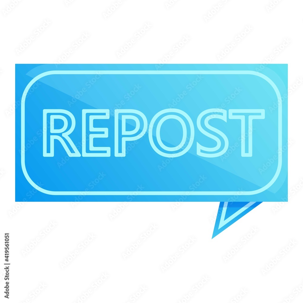 Poster repost message icon. cartoon of repost message vector icon for web design isolated on white backgrou