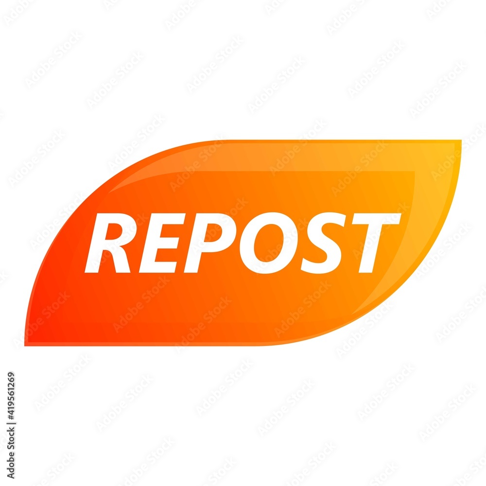 Poster repost app icon. cartoon of repost app vector icon for web design isolated on white background