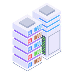 
Client server in isometric style icon, blockchain technology 

