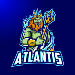 Atlantis Mascot logo for eSport and sport