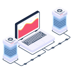 
Client server in isometric style icon, blockchain technology 


