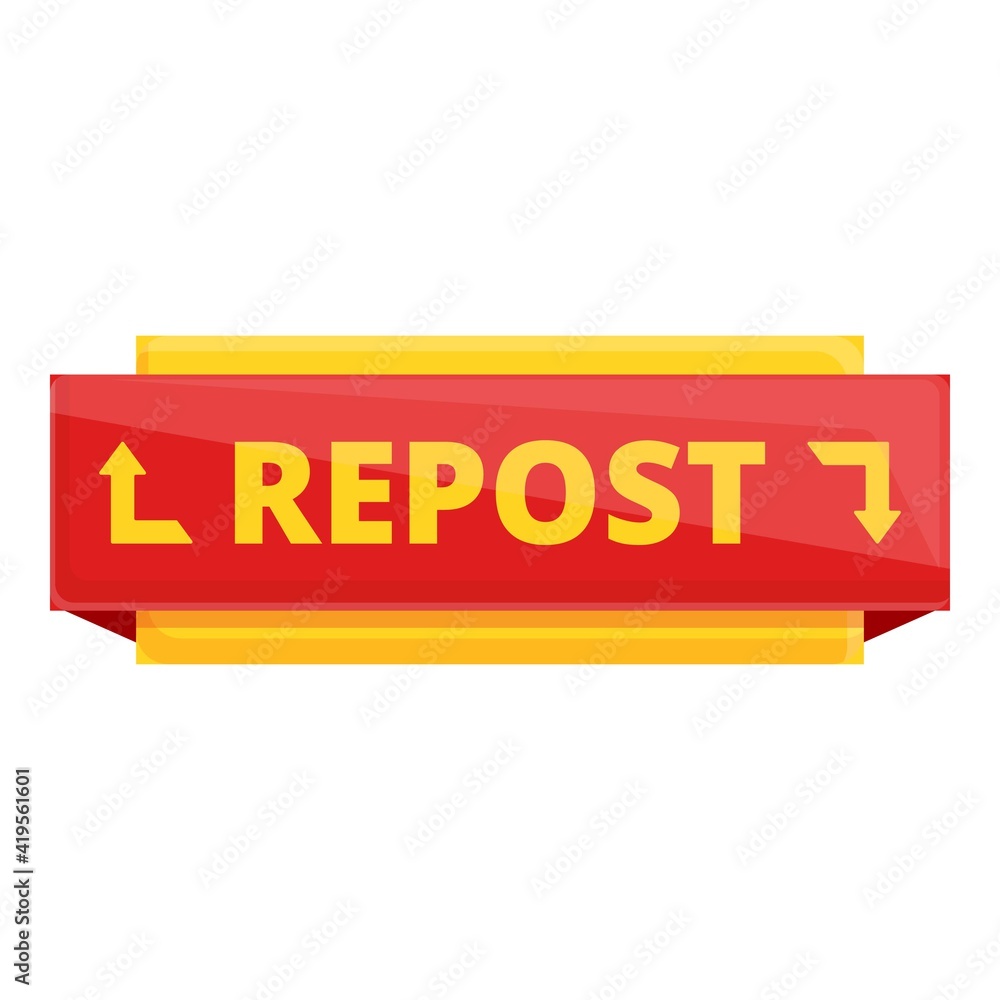 Poster repost referral icon. cartoon of repost referral vector icon for web design isolated on white backgr