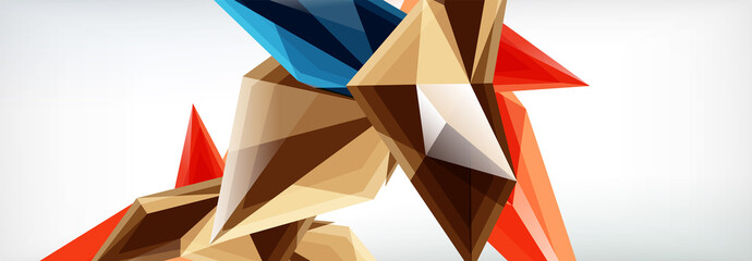 Vector 3d triangles and pyramids abstract background for business or technology presentations, internet posters or web brochure covers