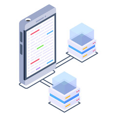 
A system data storage isometric icon vector 

