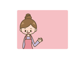 エプロン姿の女性＿フレーム