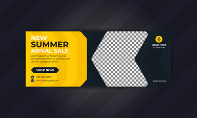 New summer fashion sale social media cover banner  template