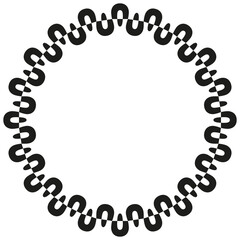 Round African or Mexican Aztec border frame.