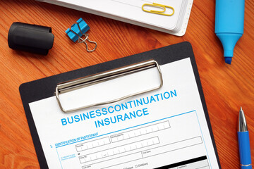 Conceptual photo about BUSINESSCONTINUATION INSURANCE with handwritten text.