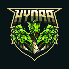 Hydra mascot logo for team eSport and sport - obrazy, fototapety, plakaty