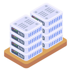 
Servers in isometric style icon, editable vector 

