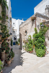 narrow alley in the oldtown of Monopoli in Puglia