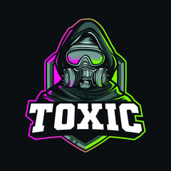 Toxic man with gas mask logo mascot for eSport and sport