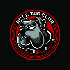 Bull Dog Club Mascot Logo