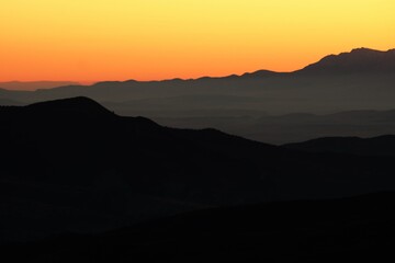 Sunset From Nebo Loop Road near Nephi, Utah.