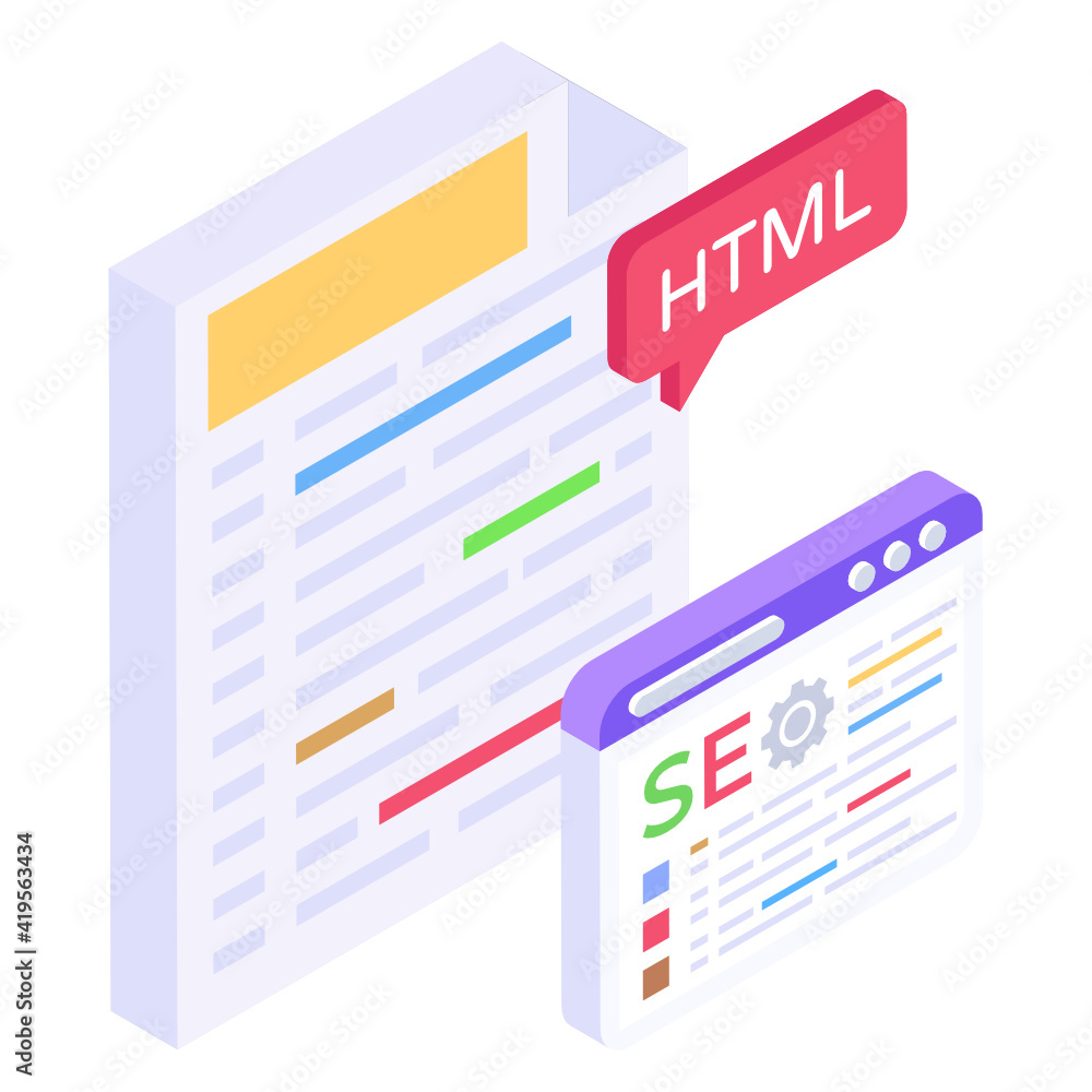 Sticker an editable design vector of html icon