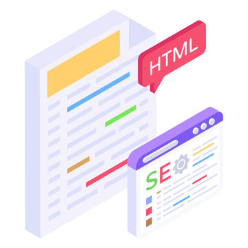 
An editable design vector of html icon

