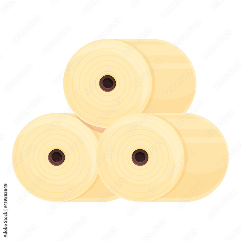 Poster roll stack paper production icon. cartoon of roll stack paper production vector icon for web design 