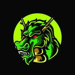 Dragon Head E Sport Mascot Logo