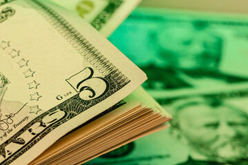 American dollar usd banknotes stack close up