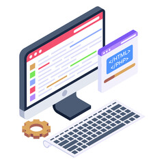 
An editable design vector of web programming 

