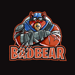 Bear Mascot logo for eSport and sport