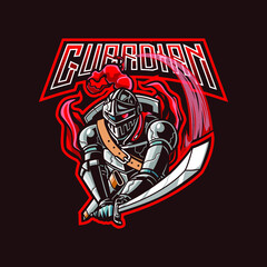 Guardian with sword mascot logo