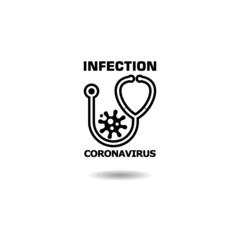 Corona virus Infection icon with shadow