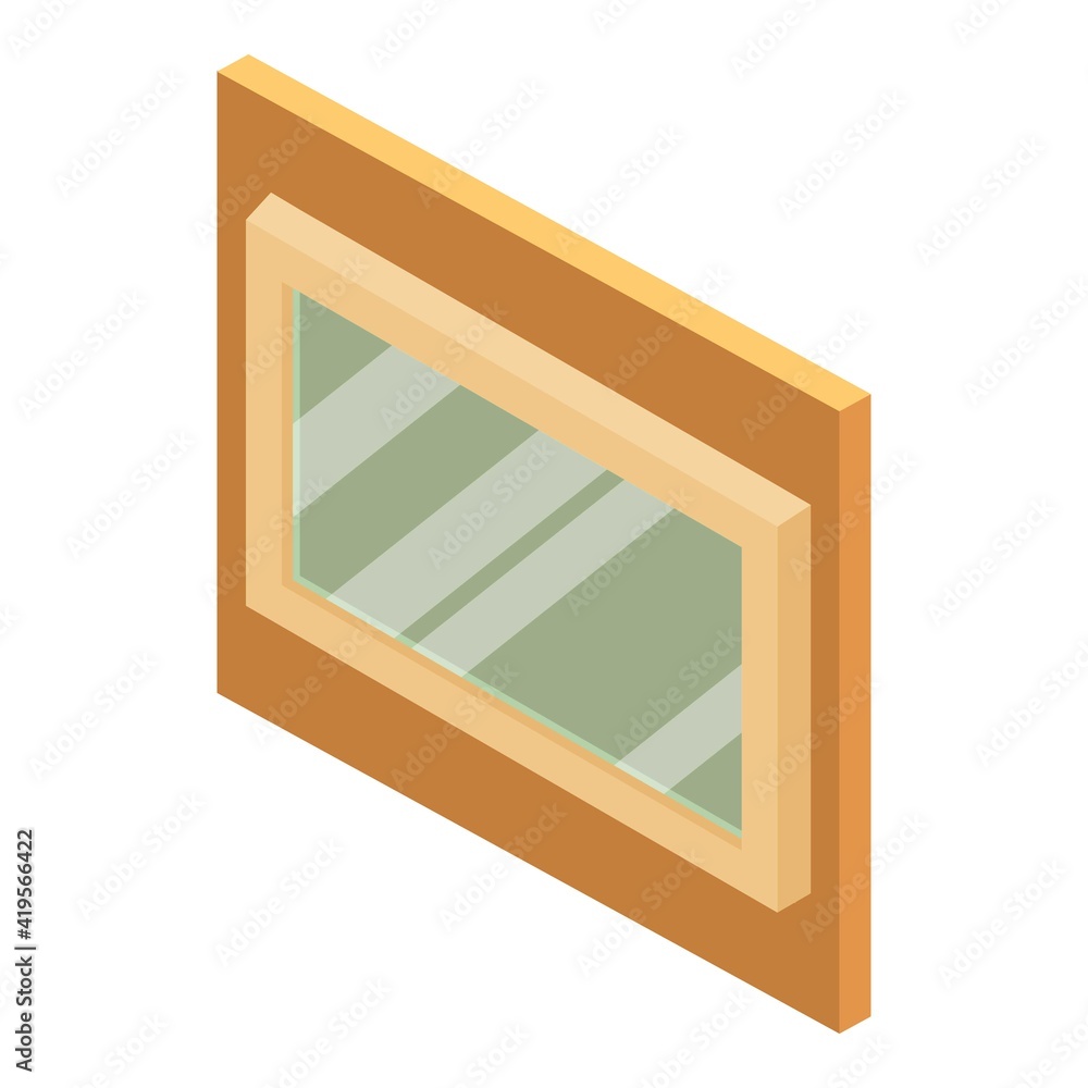 Poster rectangular window icon. isometric illustration of rectangular window vector icon for web