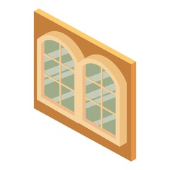 Castle window icon. Isometric illustration of castle window vector icon for web