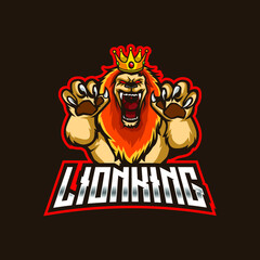 Fototapeta na wymiar Lion King mascot logo cartoon