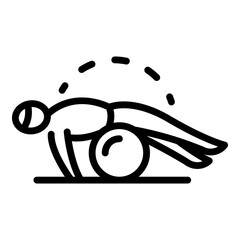Pilates exercise icon. Outline pilates exercise vector icon for web design isolated on white background