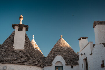 Fototapeta na wymiar roofs of traditonal trullis in Alberobello, Puglia
