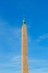 An Egyptian obelisk ( Flaminio Obelisk) of Ramesses II from Heliopolis with hieroglyphs in the...