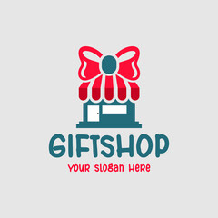 Creative Gift Shop Logo Design, Symbol Template Design Vector, Emblem, Icon Design Concept