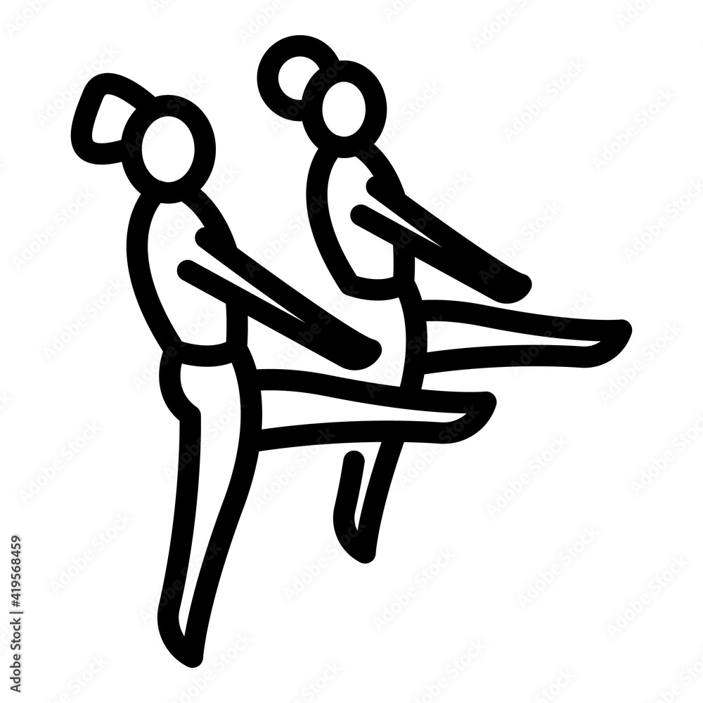 Poster pilates group icon. outline pilates group vector icon for web design isolated on white background