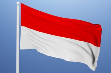 Fototapeta na wymiar Indonesia national flag fluttering in the wind 3d realistic render 