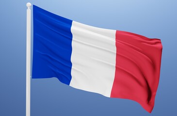 france national flag fluttering in the wind 3d realistic render
