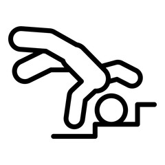 Careless person fall stairs icon. Outline careless person fall stairs vector icon for web design isolated on white background