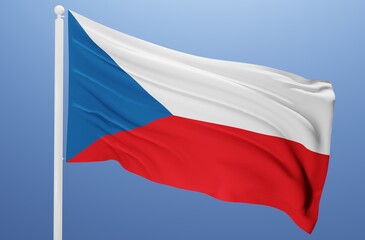 Naklejka na ściany i meble czech republic national flag fluttering in the wind 3d realistic render 