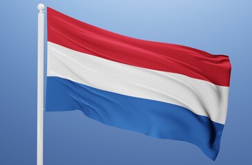 Fototapeta na wymiar netherlands national flag fluttering in the wind 3d realistic render 