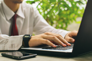 Businessman working with documents.