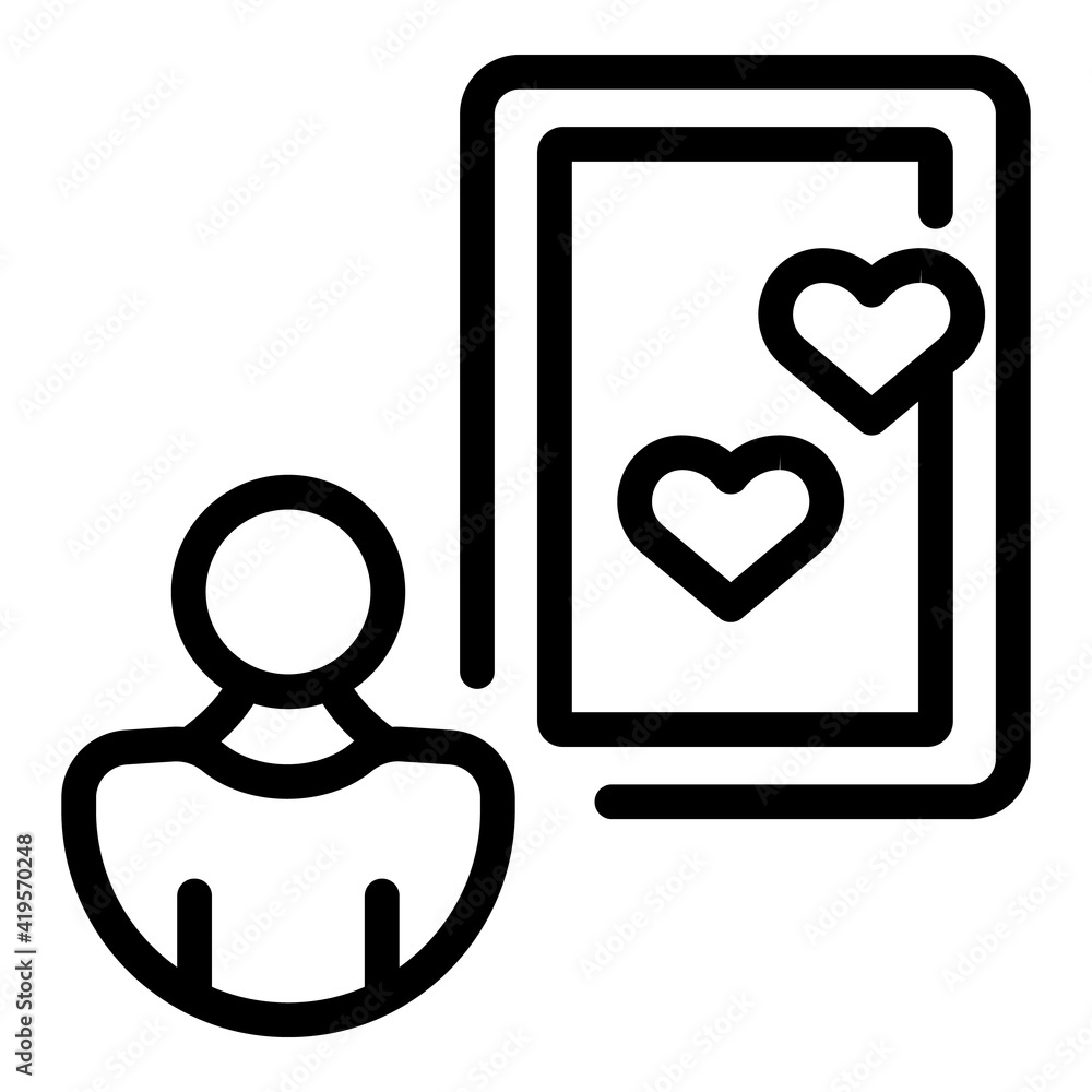 Poster self-esteem mirror icon. outline self-esteem mirror vector icon for web design isolated on white bac
