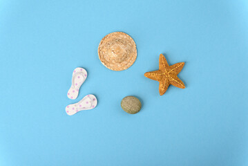 Concept photo about nice vacation at the sea, top view.